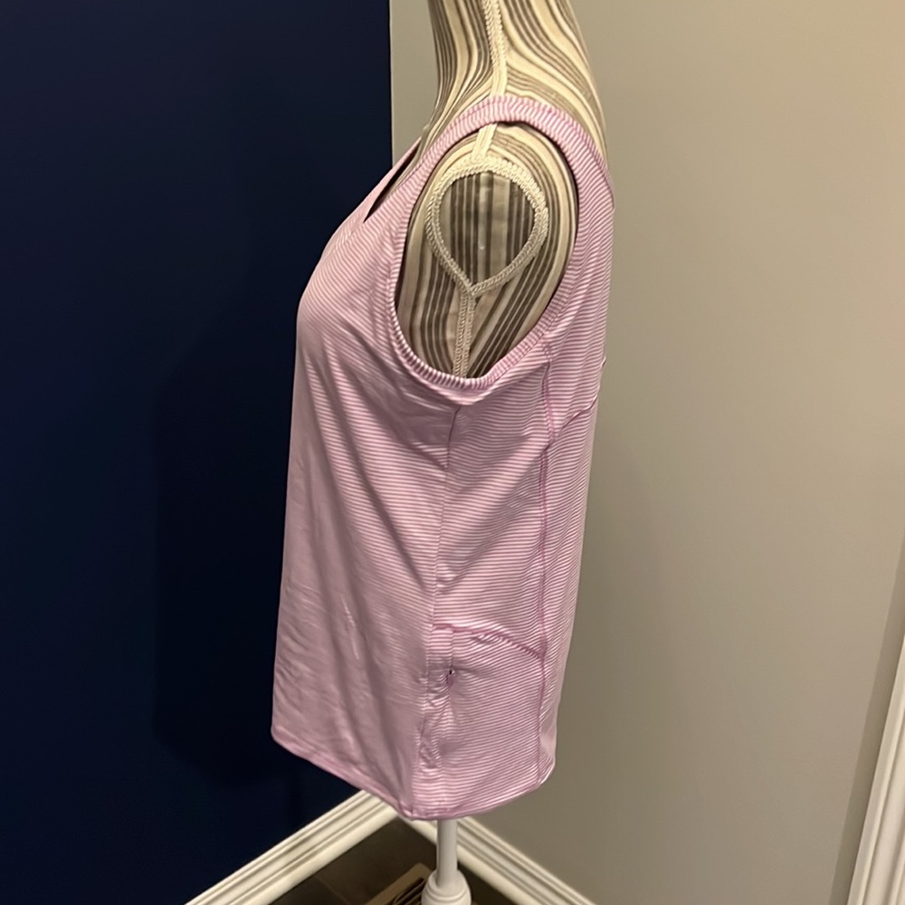 Duluth Trading Women's Pier Genius Shelf Bra Tank- Lilac & White Stripe - Picture 2 of 11